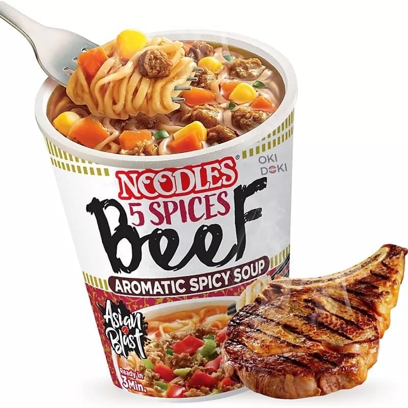 YIJIA Gamba Chicken and Veal Flavor for Cup Noodles 3x67grs Instant Handmade Packaged Noodles