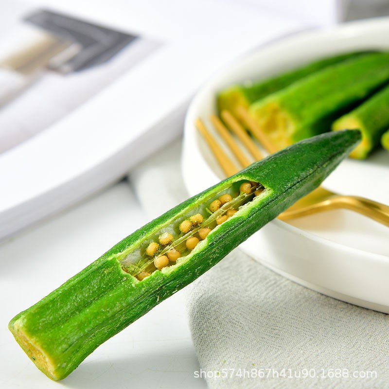 Freeze-dried Okra Vegetable Fruit and Vegetable Crisp Ready-to-eat Casual Snacks