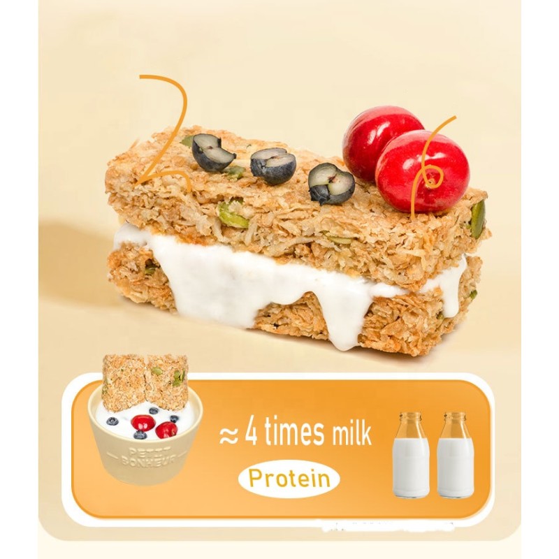 Nut Oat Crispy Energy Protein Bar Low Satiety Sucrose Free Fat Coarse Grains Instant Adult Meal Replacement Made in China