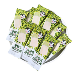 Jasmine and Mung Bean Snow Cone Popsicle, Milk Candy bar Shaped, Rich Milk Flavor