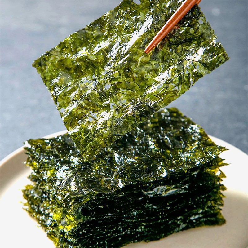 Korean ZEK Instant Seasoned Roasted Seaweed Fresh Laver Variety in Bag Packaging