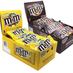 M & M Peanut Chocolate Tablet Candy 1.74 Ounce Singles Display Pack Bulk Packaging American Candy (Pack of 48)