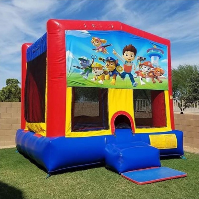 Bounce House Factory - Kids Castle 13ft Bouncy Castle Green Yellow