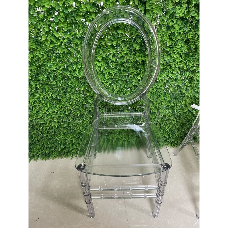 Ghost Chair Factory - Transparent Round Back Crystal Clear Chair