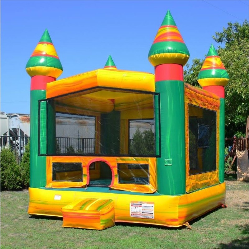 Bounce House Factory - Kids Castle 13ft Bouncy Castle Green Yellow