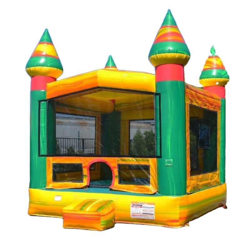 Bounce House Factory - Kids Castle 13ft Bouncy Castle Green Yellow