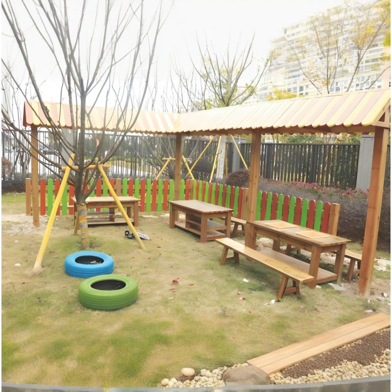 Playground Equipment Manufacturer - Castle Themed Red Blue PE Board