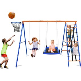 Swing Set Manufacturer - Children Garden Outdoor Metal Saucer Swing Set