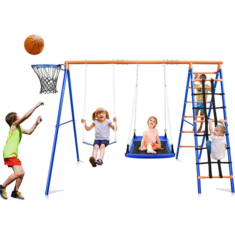 Swing Set Manufacturer - Children Garden Outdoor Metal Saucer Swing Set