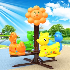 Rocking Horse Manufacturer - Toddler Plastic 4-Person Swivel Chair Carousel