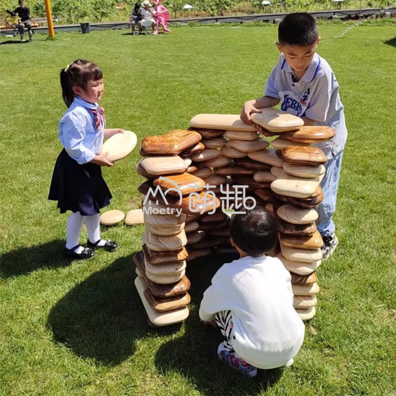 Building Blocks Manufacturer - Moetry Large Wooden Stacking Pebble