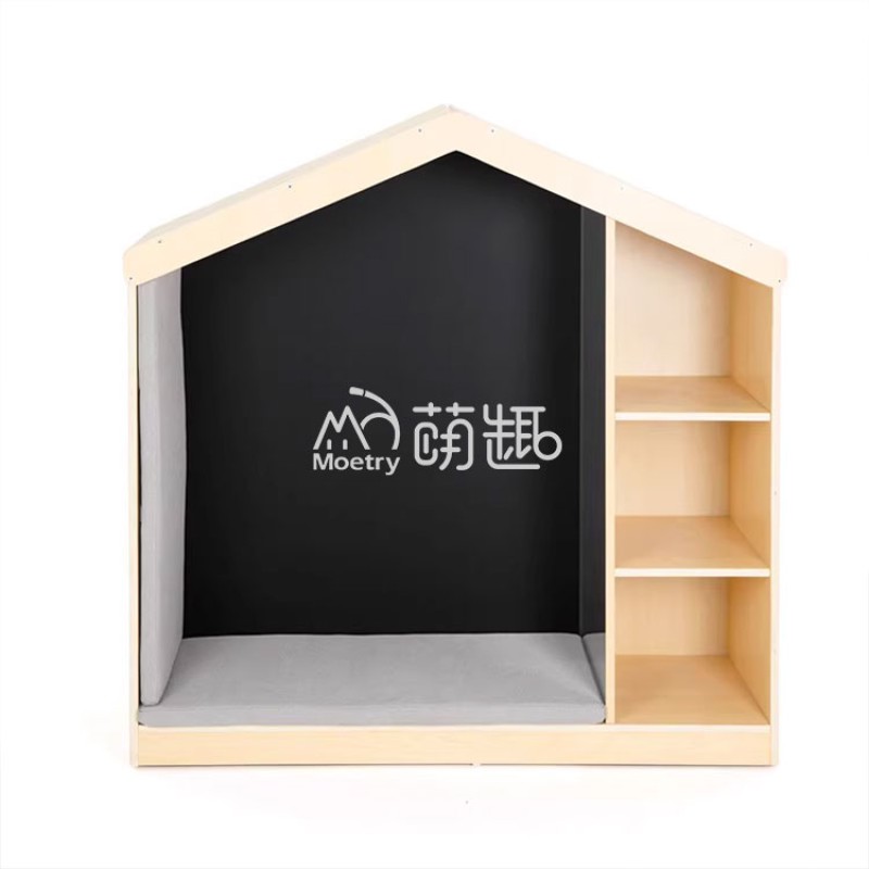 Reading Nook Manufacturer - Moetry Cozy Wooden Kids Bookcase Soft Seating
