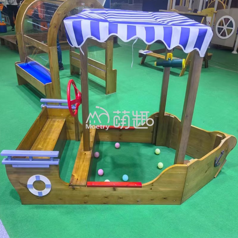 Pirate Boat Manufacturer - Moetry Kids Wooden Pirate Boat Sandbox