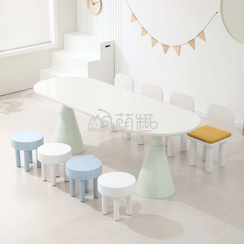 Oval Table Manufacturer - Moetry Modern Large Wooden Oval Table Set