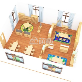 Kindergarten Furniture Manufacturer - 61 Sqm Complete Wooden Table Chair