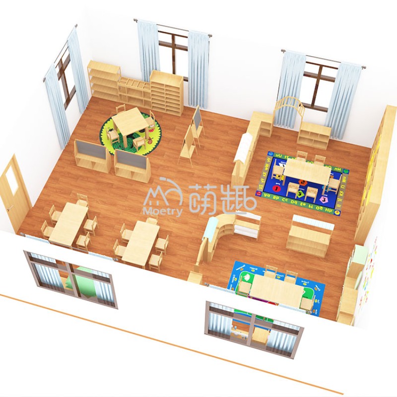 Kindergarten Furniture Manufacturer - 61 Sqm Complete Wooden Table Chair