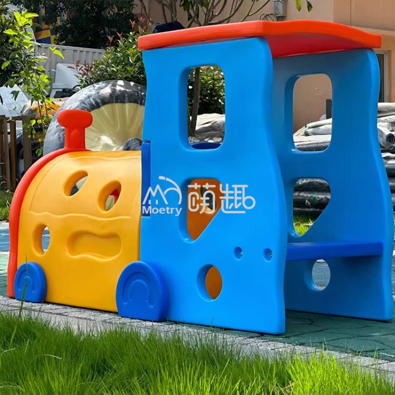 Play Tunnel Supplier - Moetry Train Shaped Plastic Tunnel Indoor Outdoor