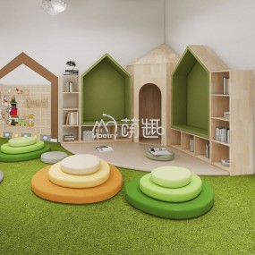 Reading Nook Manufacturer - Moetry Cozy Wooden Kids Bookcase Soft Seating