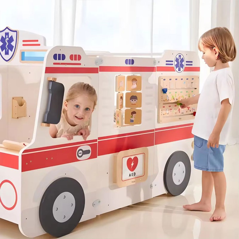 Ambulance Play Supplier - Moetry Pretend Play Ambulance Wooden