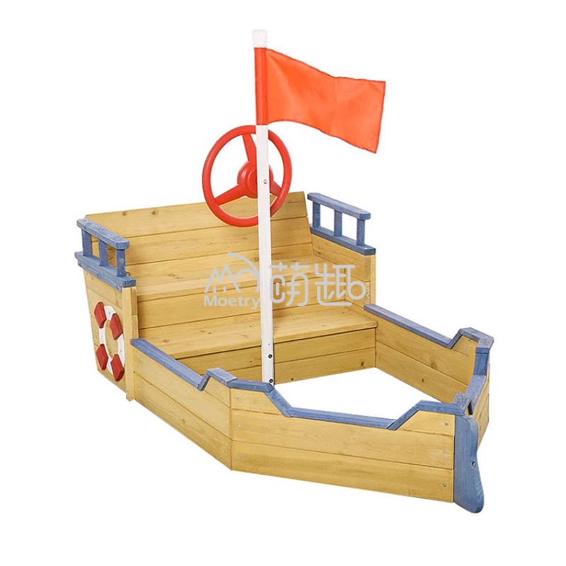 Pirate Boat Manufacturer - Moetry Kids Wooden Pirate Boat Sandbox