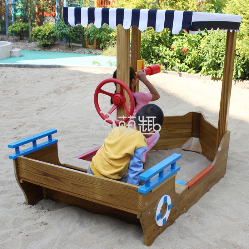 Pirate Boat Manufacturer - Moetry Kids Wooden Pirate Boat Sandbox