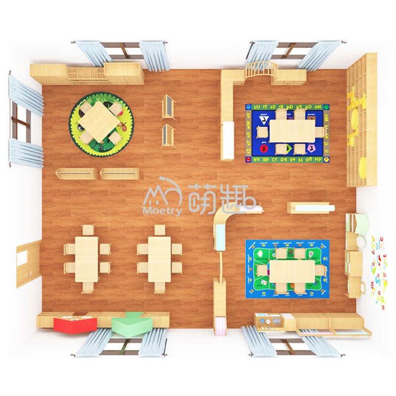 Kindergarten Furniture Manufacturer - 61 Sqm Complete Wooden Table Chair