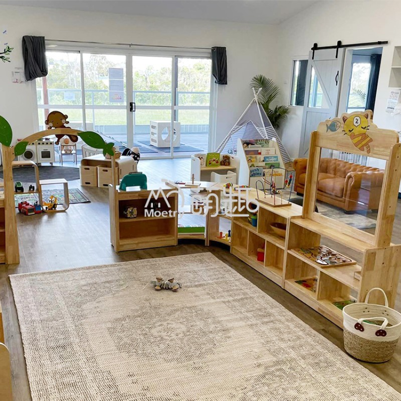 Library Furniture Factory - Moetry Hot Rubber Wood Daycare Furniture