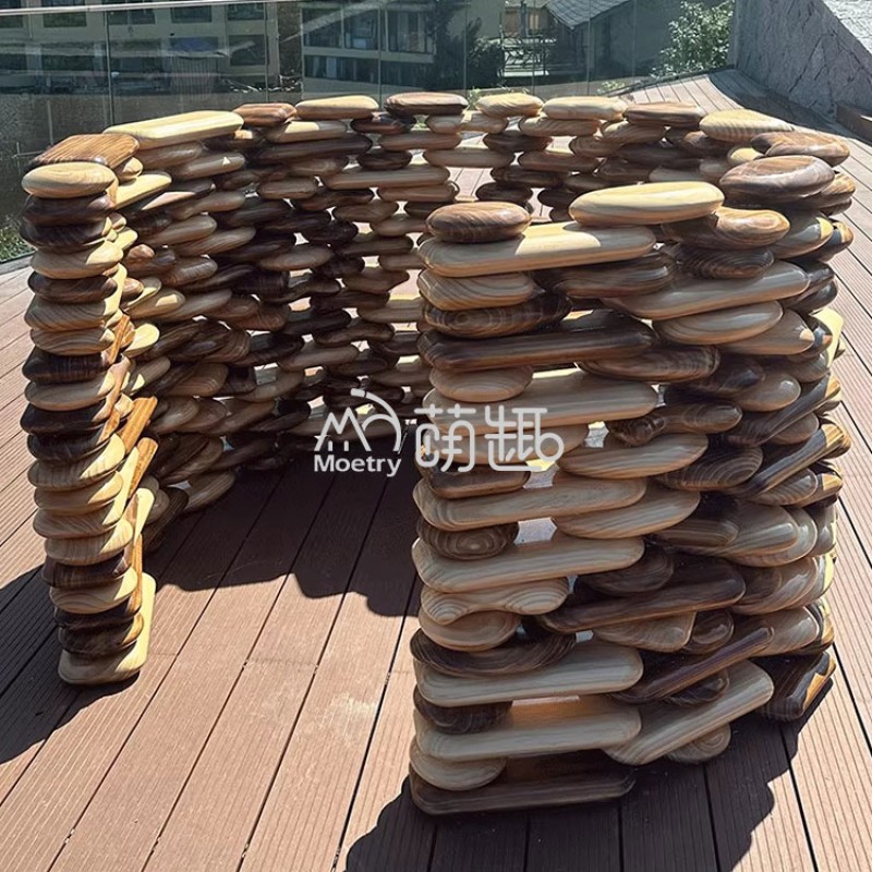 Building Blocks Manufacturer - Moetry Large Wooden Stacking Pebble