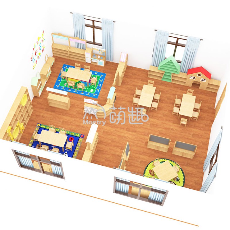 Kindergarten Furniture Manufacturer - 61 Sqm Complete Wooden Table Chair