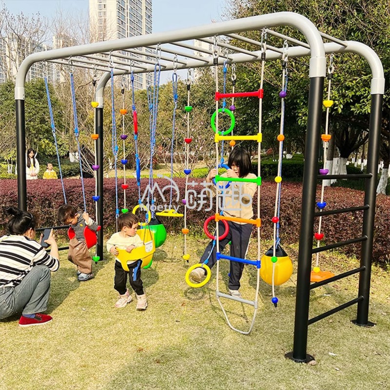 Monkey Bar Factory - Moetry Kids Outdoor Monkey Bar Metal Swing Frame