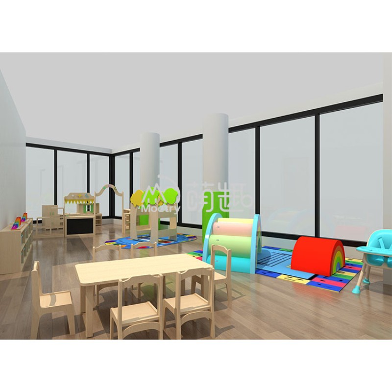 Daycare Furniture Factory - Montessori Wooden Table Chair Storage Set