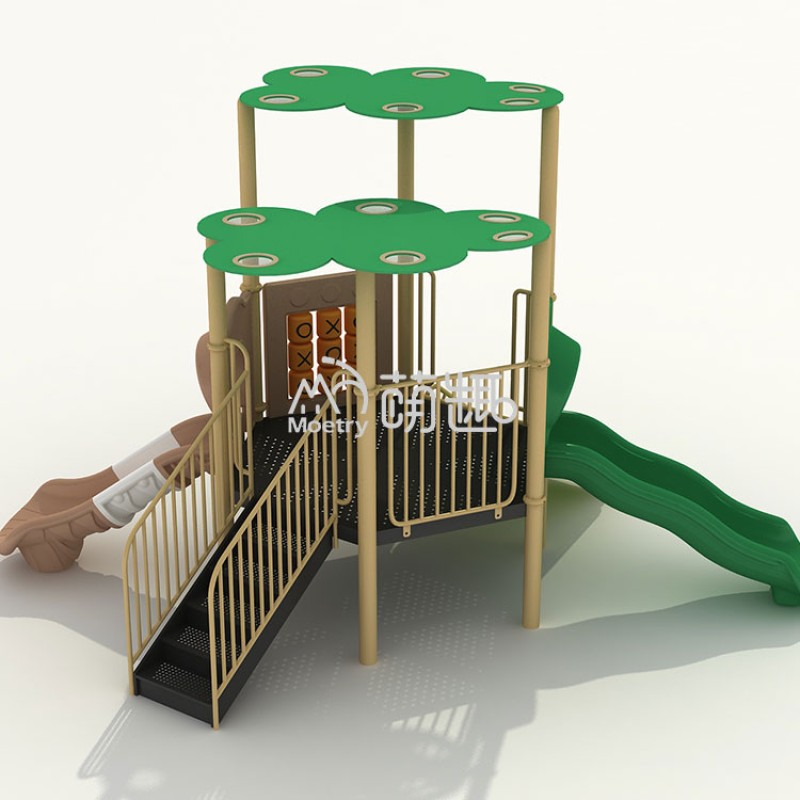 Playground Equipment Supplier - Moetry Forest Themed Budget Steel Slide