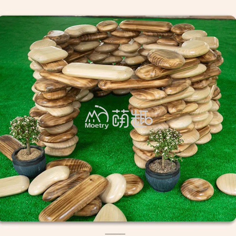 Building Blocks Manufacturer - Moetry Large Wooden Stacking Pebble