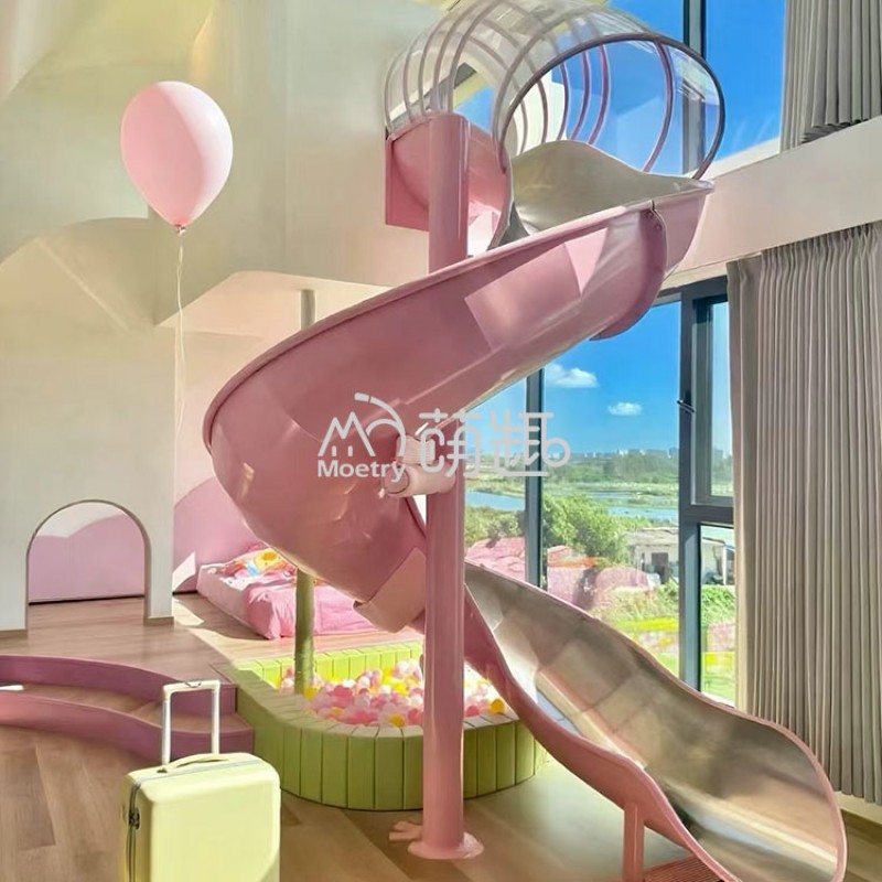 Spiral Slide Manufacturer - Moetry White Stainless Steel 360 Deck Slide