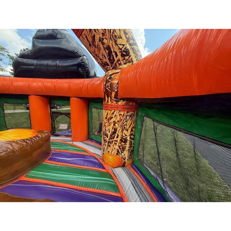 Inflatable Castle Manufacturer - Halloween Haunted Design with Witch Hat Roof