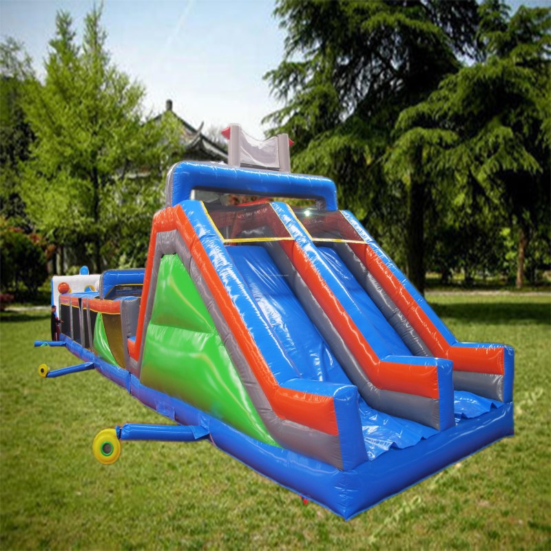 Inflatable Obstacle Course Factory - Train Theme Customized for Outdoor Sports