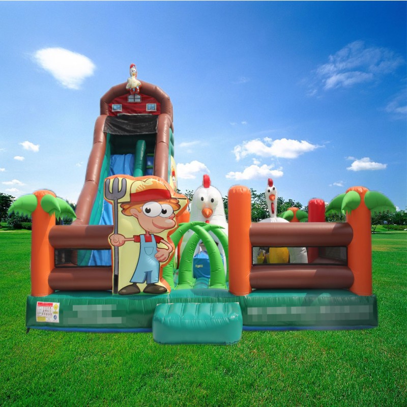 Inflatable Castle Manufacturer - Blue Coconut Tree Slide for Outdoor Playground