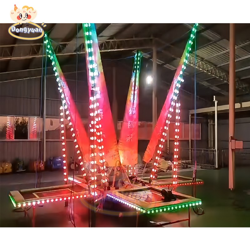 Children's Trampoline Supplier - Electric Rotating Jumping Bed with Lights