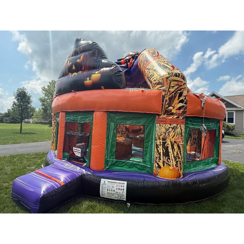 Inflatable Castle Manufacturer - Halloween Haunted Design with Witch Hat Roof
