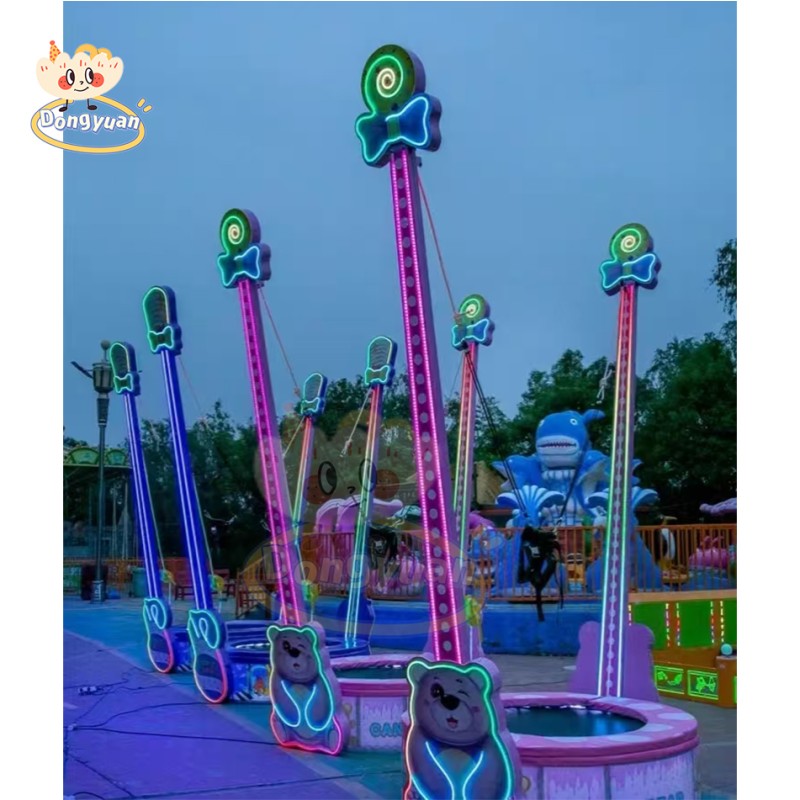 Children's Trampoline Supplier - Electric Rotating Jumping Bed with Lights