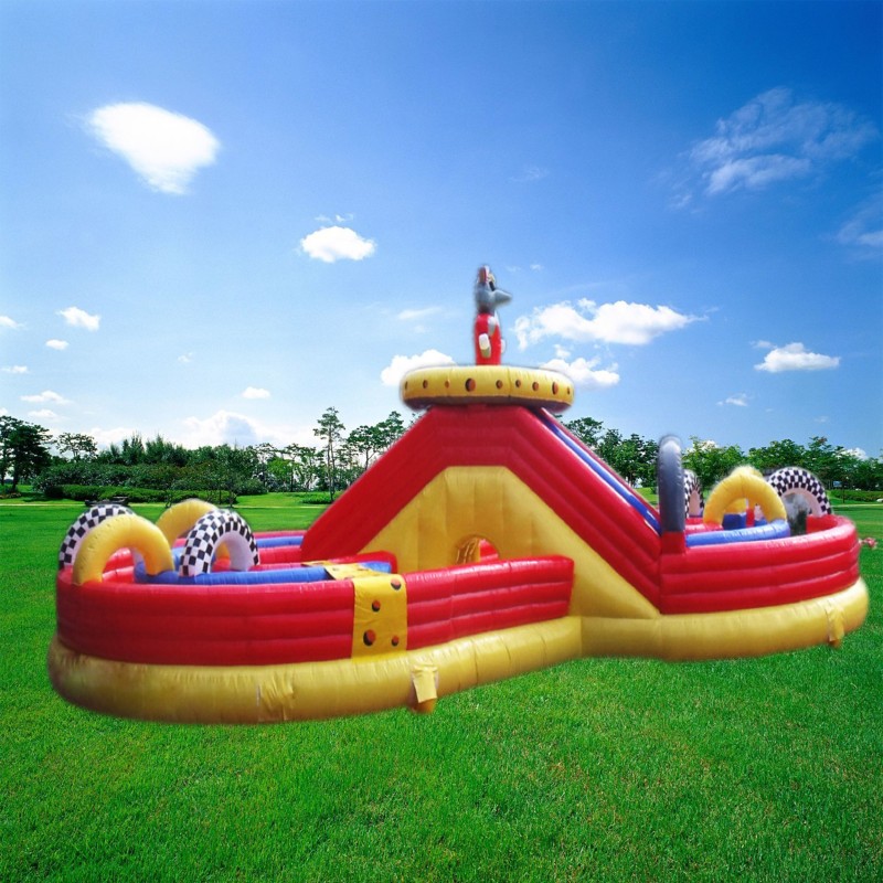 Inflatable Trampoline Slider Supplier - PVC White Bear Design with Slide for Kids