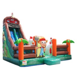 Inflatable Castle Manufacturer - Blue Coconut Tree Slide for Outdoor Playground