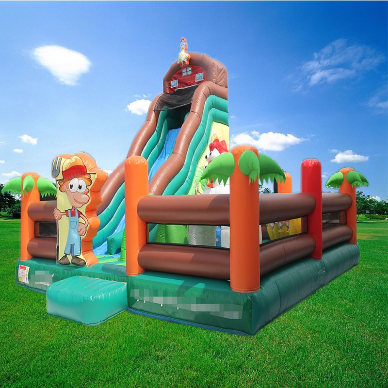 Inflatable Castle Manufacturer - Blue Coconut Tree Slide for Outdoor Playground