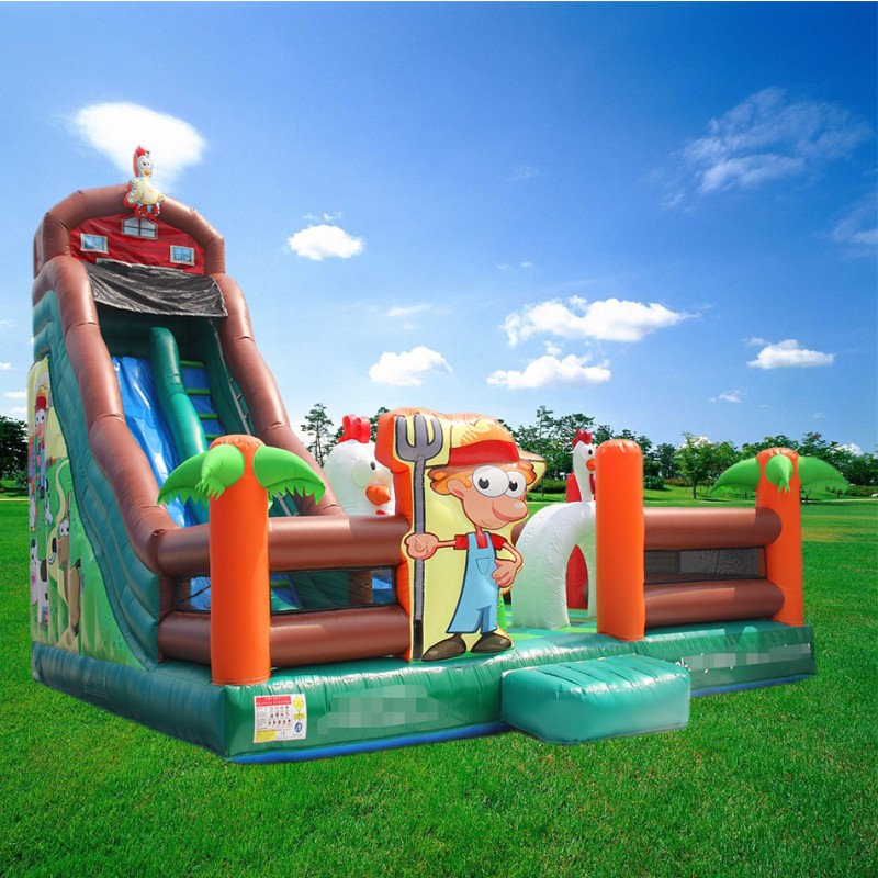 Inflatable Castle Manufacturer - Blue Coconut Tree Slide for Outdoor Playground