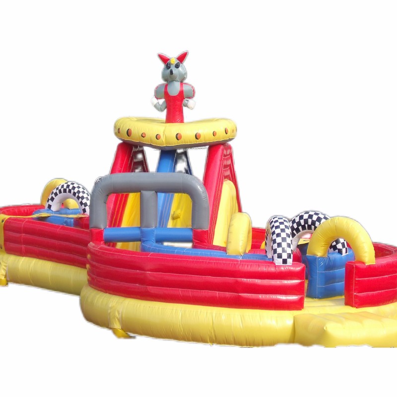 Inflatable Trampoline Slider Supplier - PVC White Bear Design with Slide for Kids