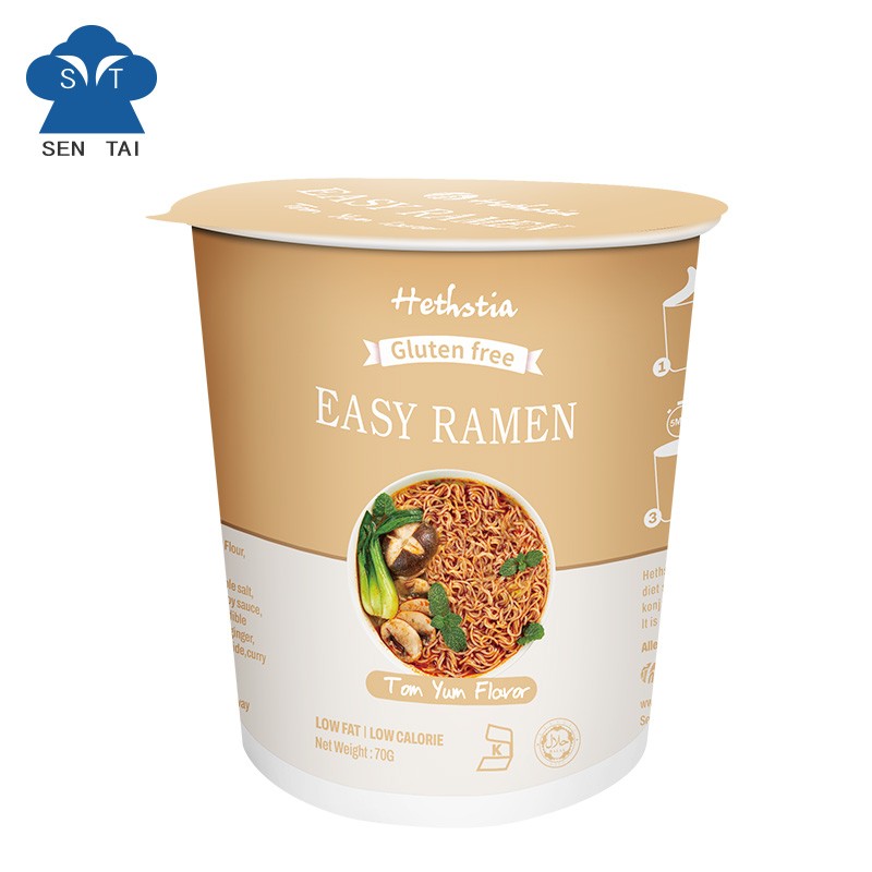 Non-GMO Instant Vegan Ramen Soup Cups Gluten-Free and Sugar-Free Packaged in Box or Bag