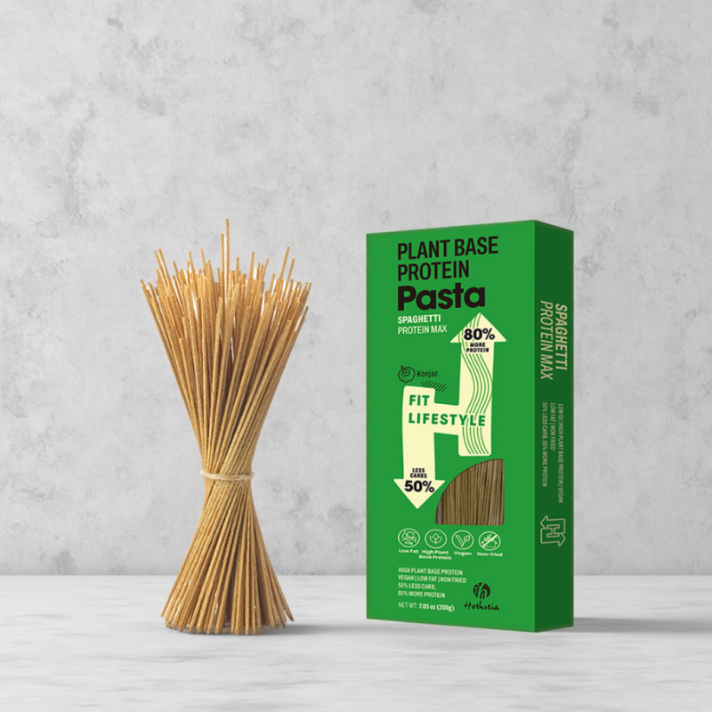 High Protein Fitness Pea Pasta Keto-Friendly Egg-Free Low Fat Plant-Based Refined Processed Noodles in Box Packaging