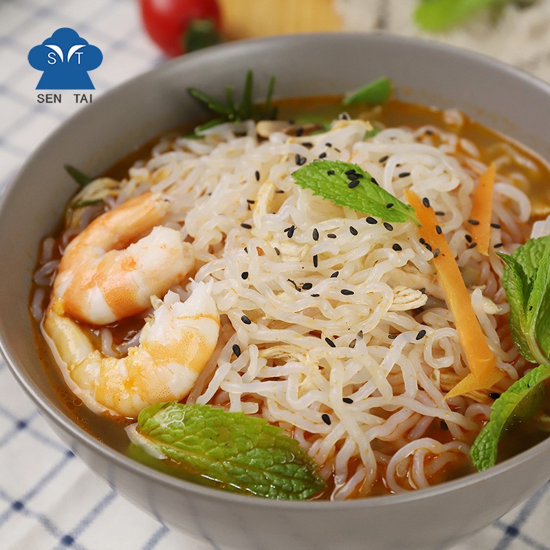 Easy-to-Cook Konjac Noodles Keto-Friendly Fat-Free Halal Instant Spinacia Shirataki in Bulk Box and Bag Packaging