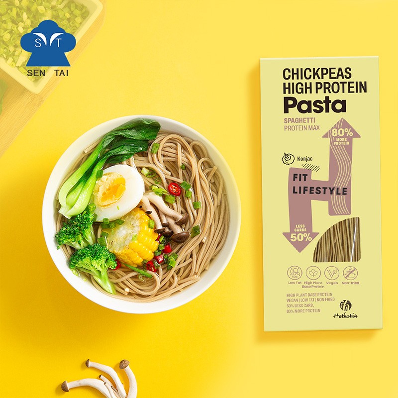 Keto-Friendly Chickpeas Pasta High Protein Low Carb Non-GMO Refined Chickpeas Noodle in Box Packaging Easy to Make