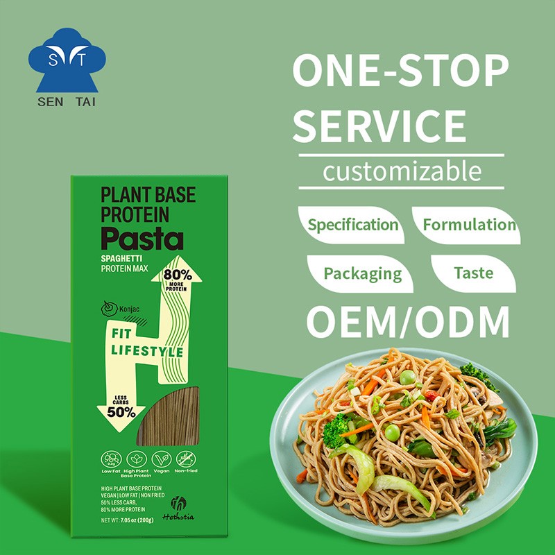Keto-Friendly High Protein Low Gi Pea Pasta Noodles Refined Processing Box Packaging Healthy Alternative
